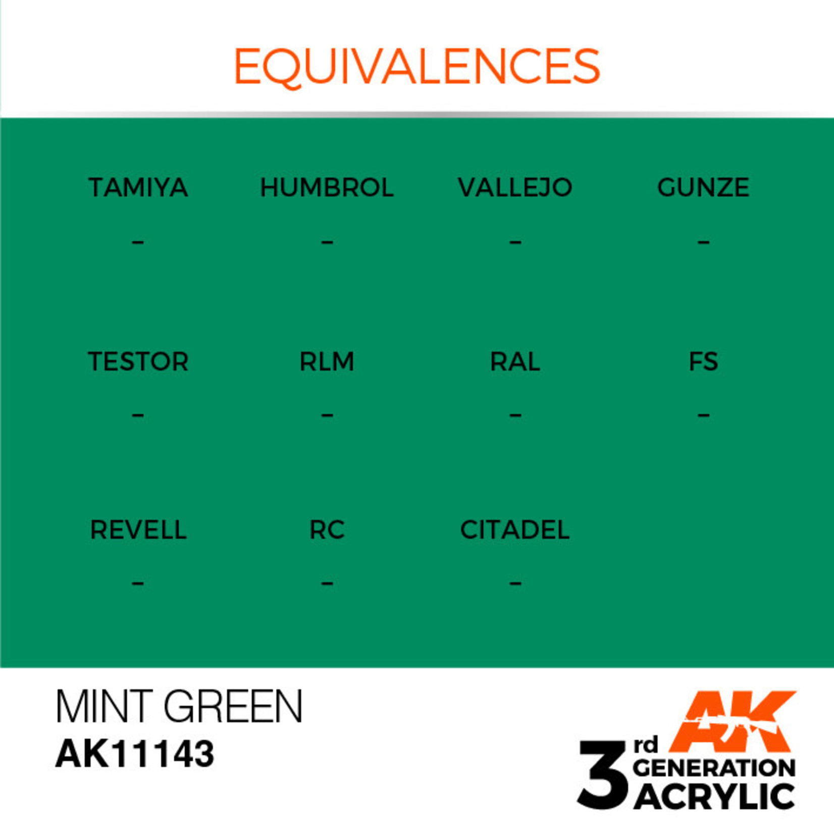 AK Interactive AK11143 3G Acrylic Mint Green 17ml
