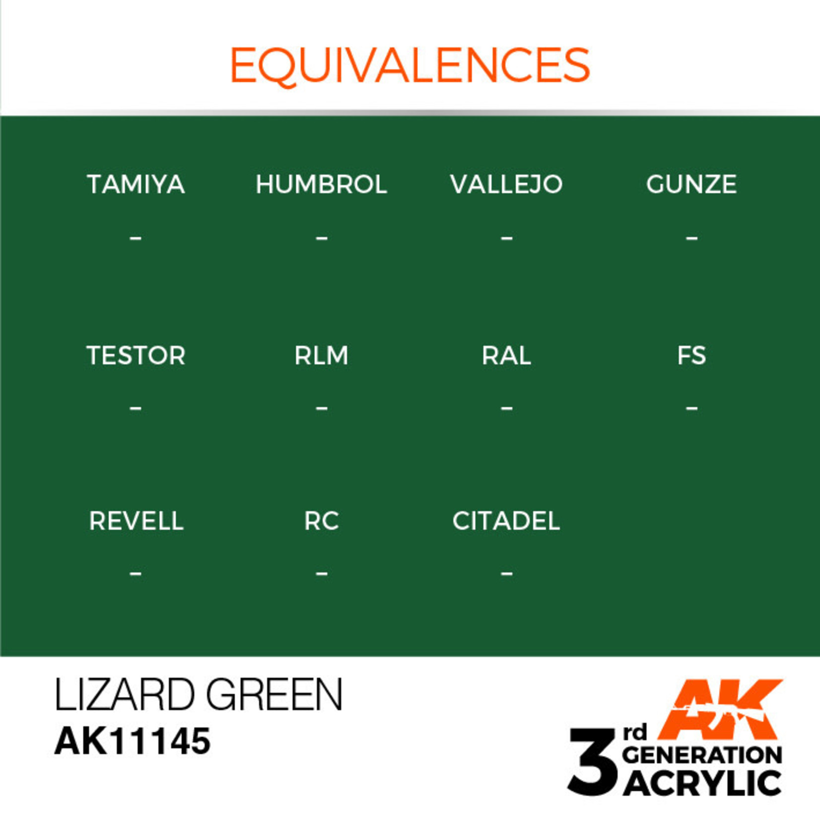 AK Interactive AK11145 3G Acrylic Lizard Green 17ml