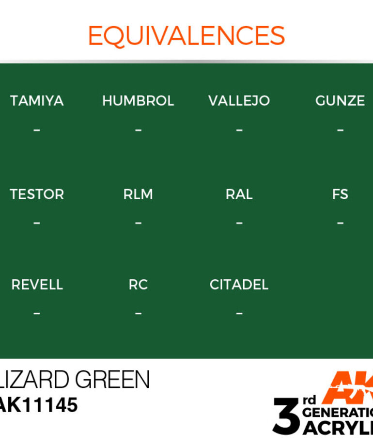AK Interactive AK11145 3G Acrylic Lizard Green 17ml