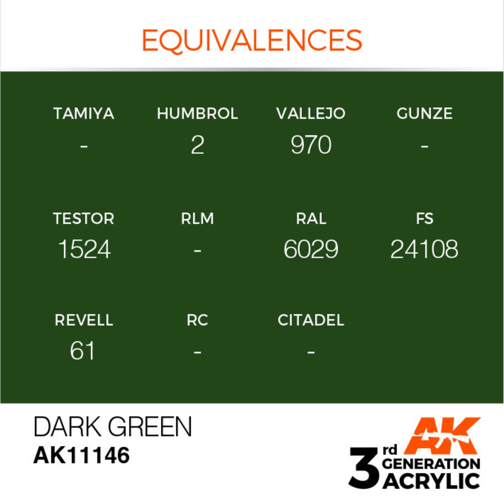 AK Interactive AK11146 3G Acrylic Dark Green 17ml