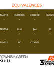 AK Interactive AK11151 3G Acrylic Brownish Green 17ml