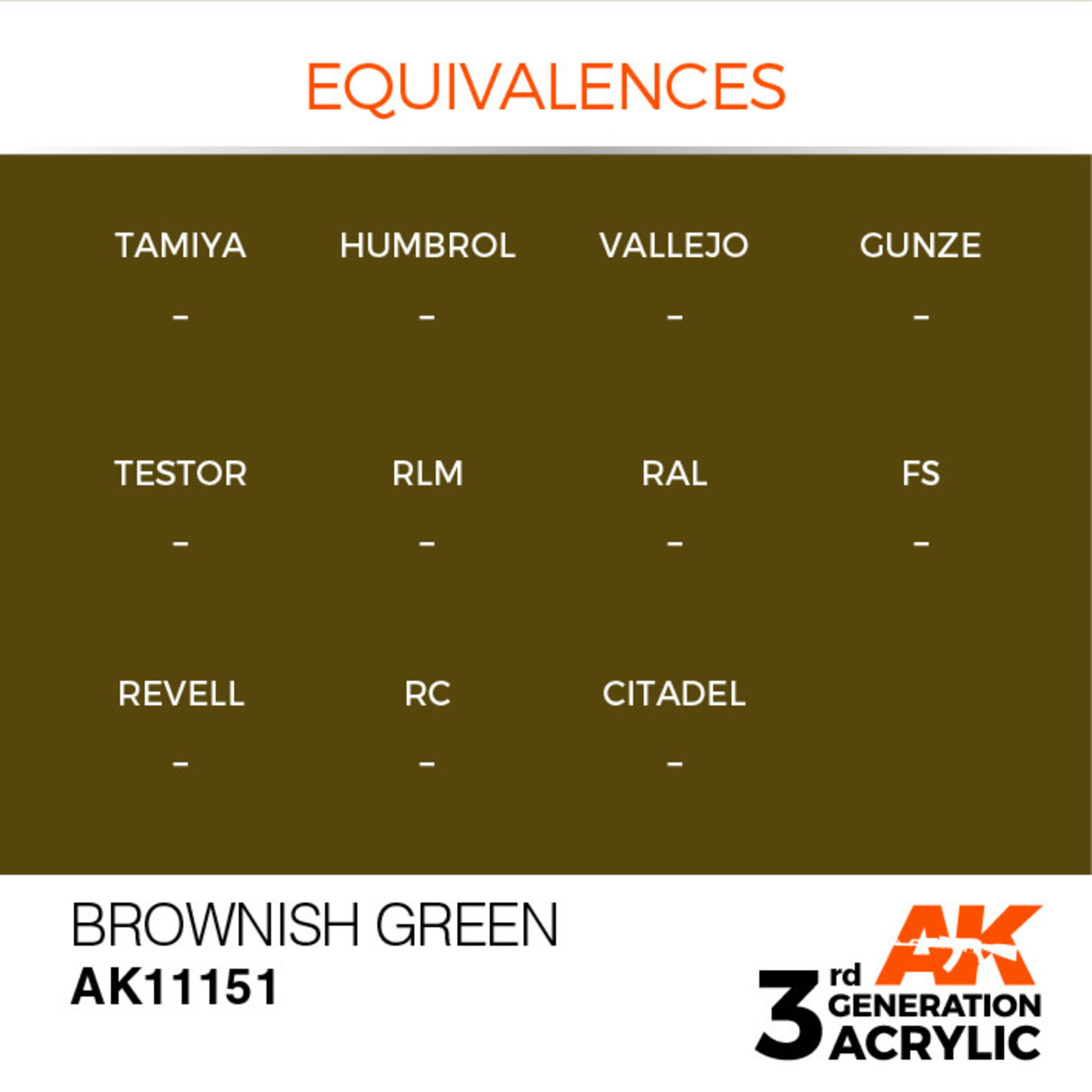 AK Interactive AK11151 3G Acrylic Brownish Green 17ml