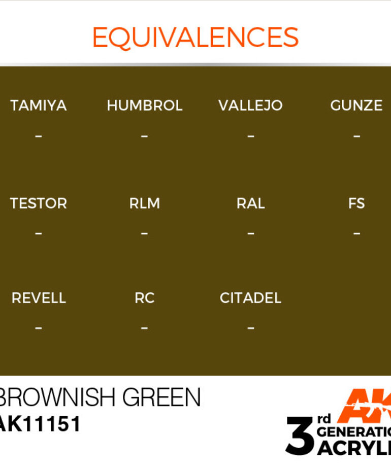 AK Interactive AK11151 3G Acrylic Brownish Green 17ml