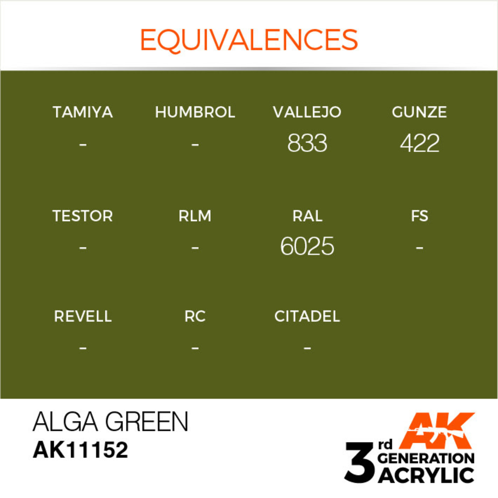 AK Interactive AK11152 3G Acrylic Alga Green 17ml