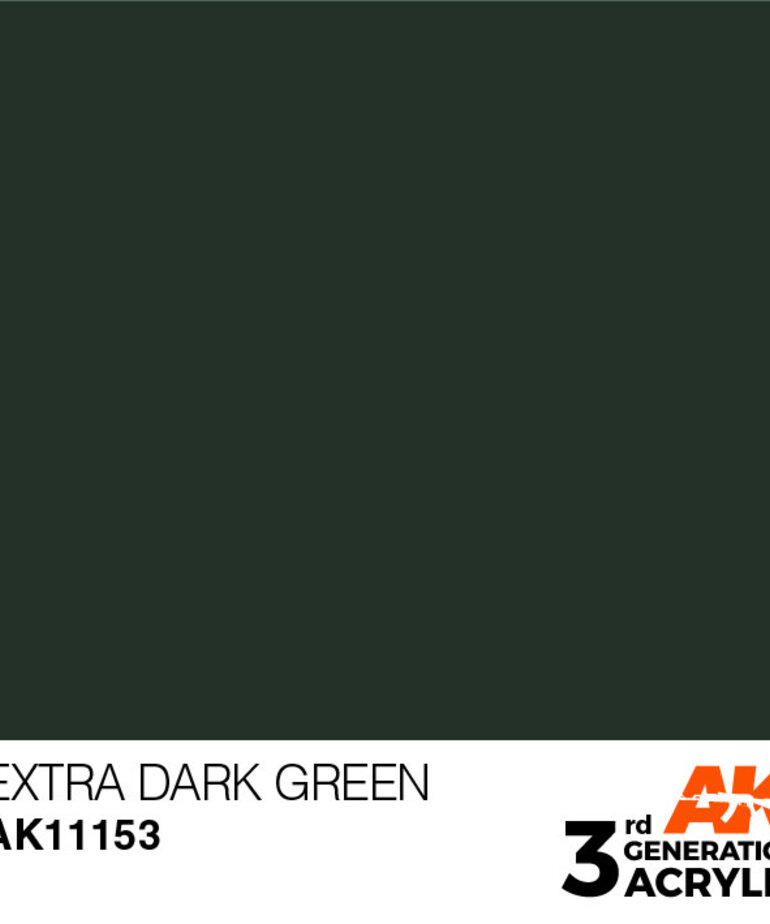 AK Interactive AK11153 3G Acrylic Extra Dark Green 17ml