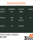 AK Interactive AK11153 3G Acrylic Extra Dark Green 17ml
