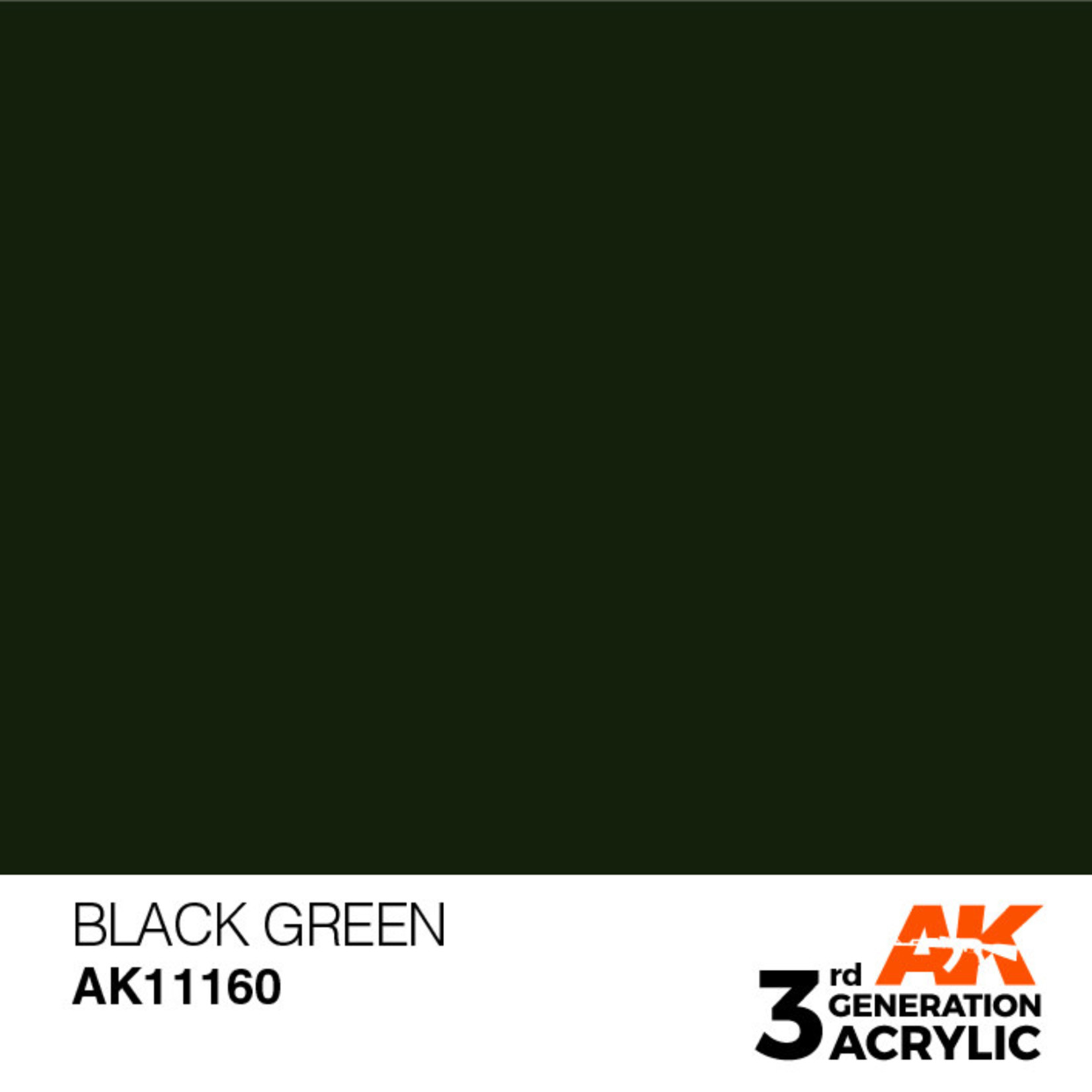 AK Interactive AK11160 3G Acrylic Black Green 17ml