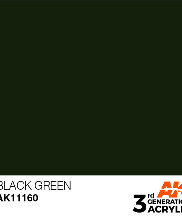 AK Interactive AK11160 3G Acrylic Black Green 17ml
