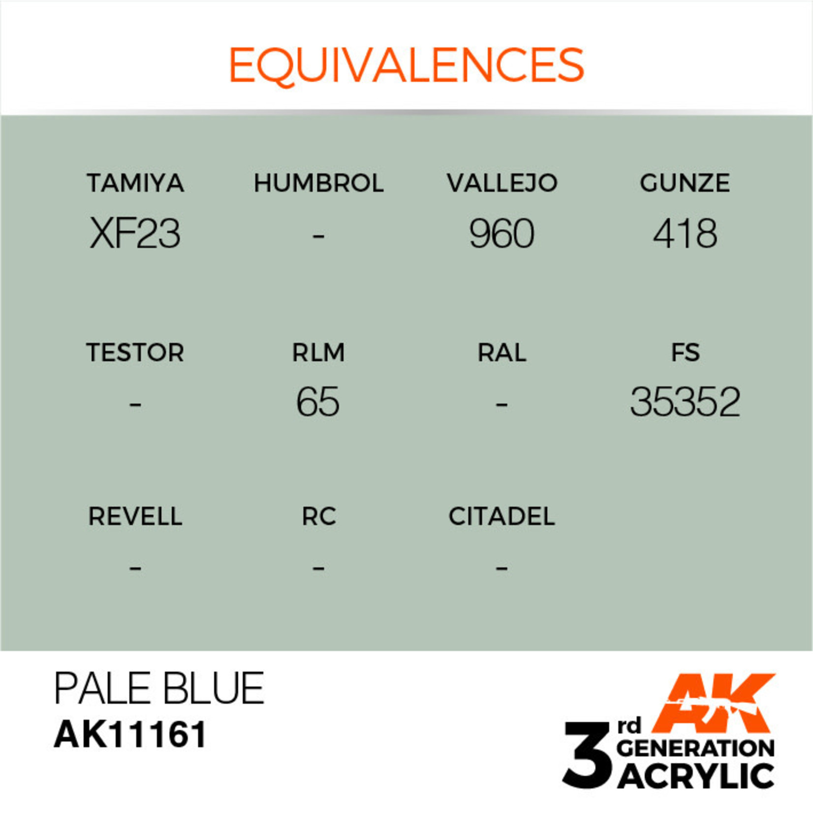 AK Interactive AK11161 3G Acrylic Pale Blue 17ml