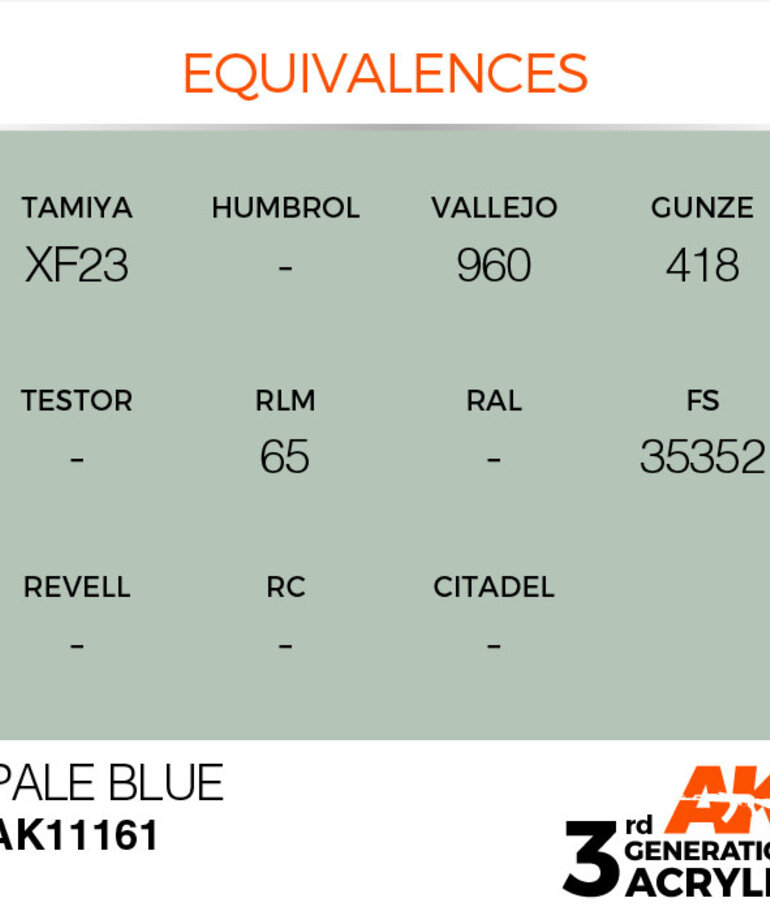 AK Interactive AK11161 3G Acrylic Pale Blue 17ml