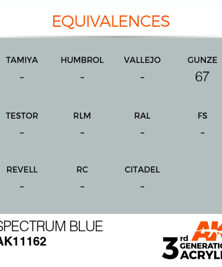 AK Interactive AK11162 3G Acrylic Spectrum Blue 17ml