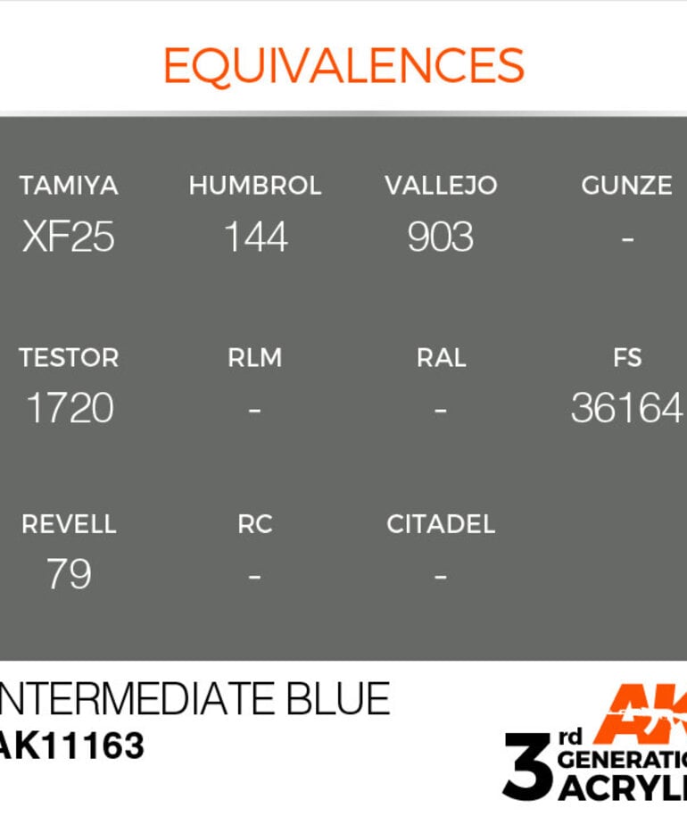 AK Interactive AK11163 3G Acrylic Intermediate Blue 17ml