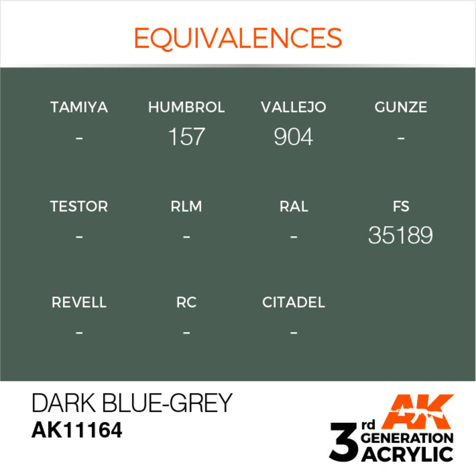 AK Interactive AK11164 3G Acrylic Dark Blue-Grey 17ml