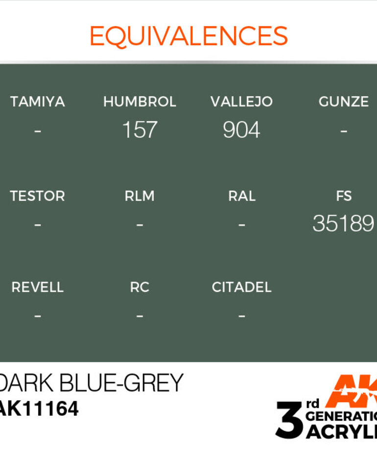 AK Interactive AK11164 3G Acrylic Dark Blue-Grey 17ml