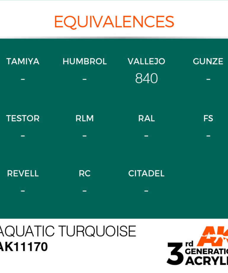 AK Interactive AK11170 3G Acrylic Aquatic Turquoise 17ml