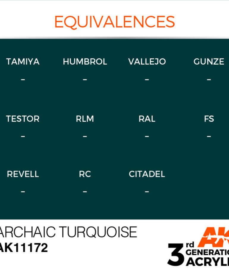 AK Interactive AK11172 3G Acrylic Archaic Turquoise 17ml