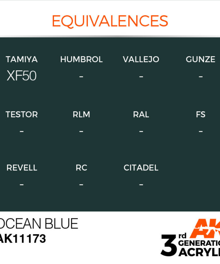 AK Interactive AK11173 3G Acrylic Ocean Blue 17ml