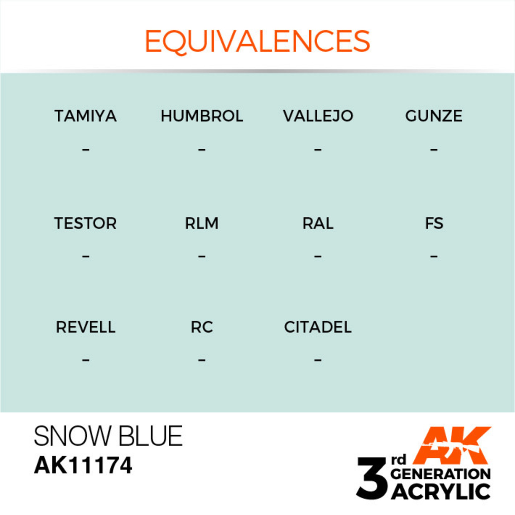 AK Interactive AK11174 3G Acrylic Snow Blue 17ml