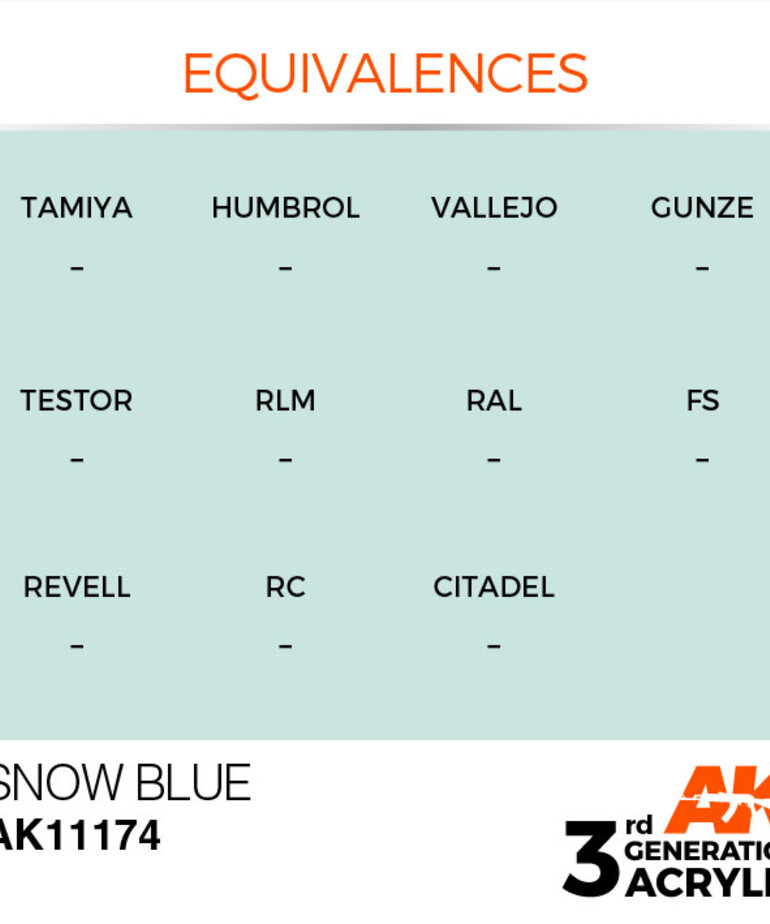 AK Interactive AK11174 3G Acrylic Snow Blue 17ml