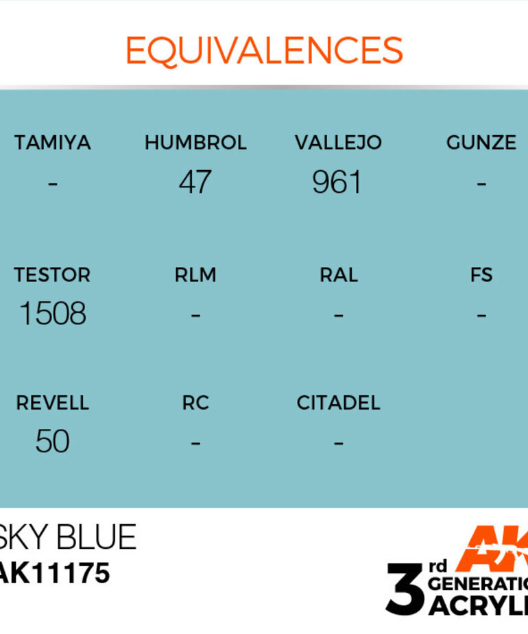 AK Interactive AK11175 3G Acrylic Sky Blue 17ml