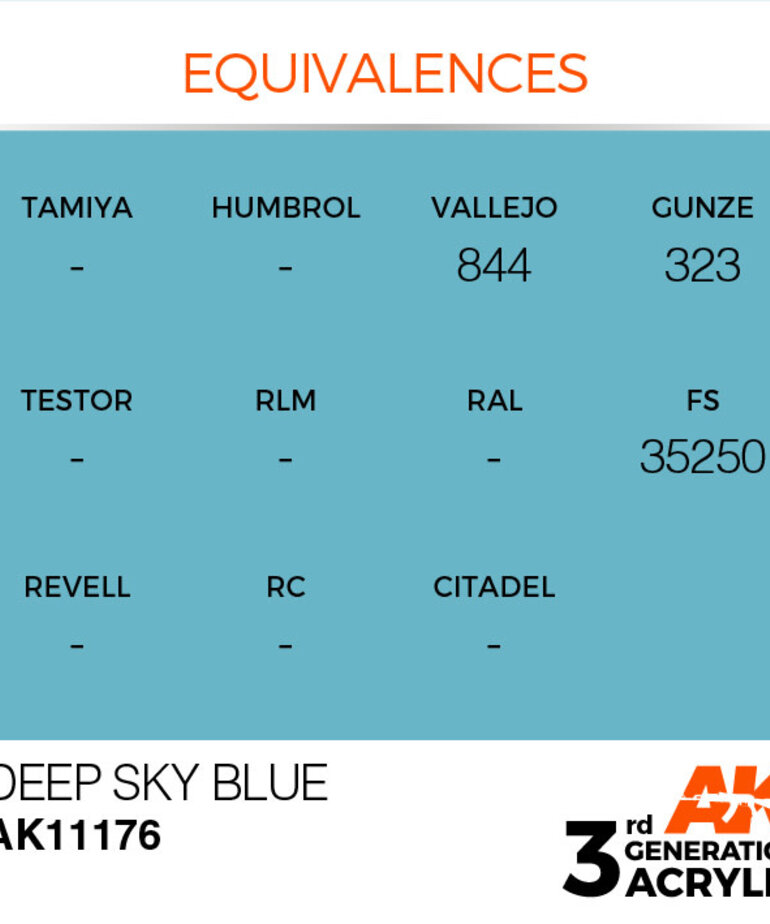 AK Interactive AK11176 3G Acrylic Deep Sky Blue 17ml