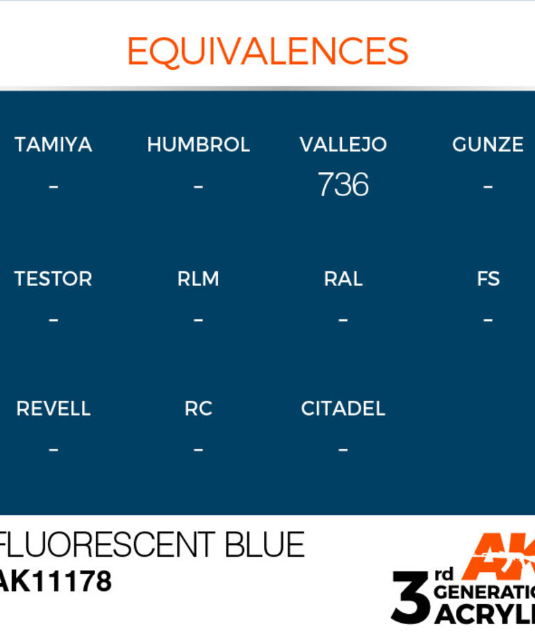 AK Interactive AK11178 3G Acrylic Fluorescent Blue 17ml
