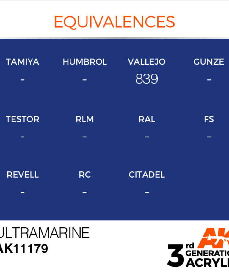 AK Interactive AK11179 3G Acrylic Ultramarine 17ml