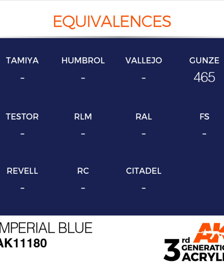AK Interactive AK11180 3G Acrylic Imperial Blue 17ml