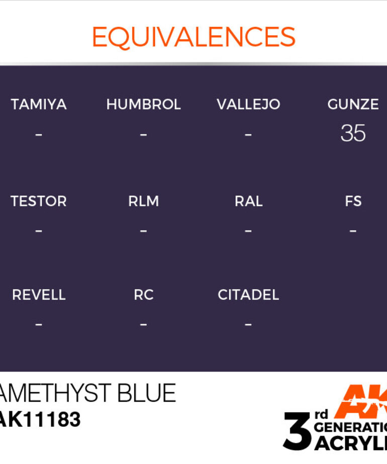 AK Interactive AK11183 3G Acrylic Amethyst Blue 17ml