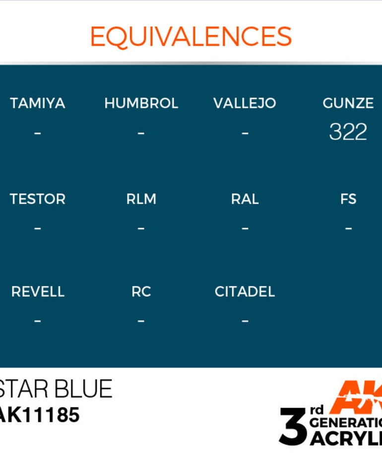 AK Interactive AK11185 3G Acrylic Star Blue 17ml