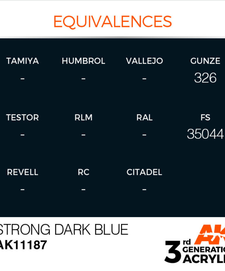 AK Interactive AK11187 3G Acrylic Strong Dark  Blue 17ml