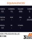 AK Interactive AK11189 3G Acrylic Dark Prussian Blue 17ml