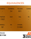 AK Interactive AK11194 3G Acrylic Metallic Brass 17ml