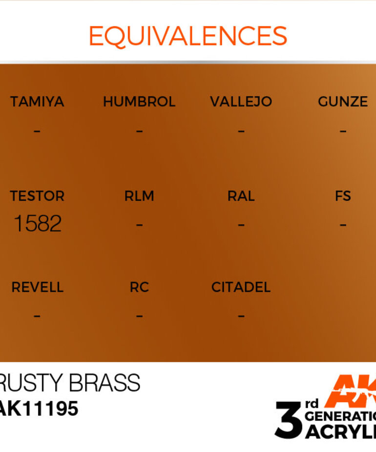 AK Interactive AK11195 3G Acrylic Metallic Rusty Brass 17ml