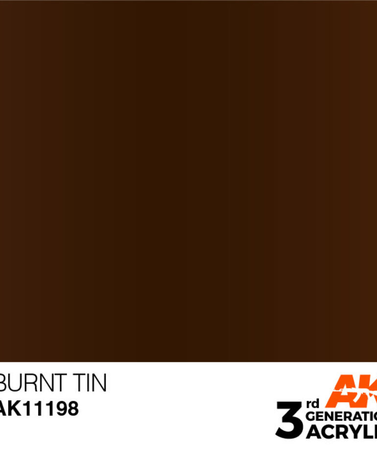AK Interactive AK11198 3G Acrylic Metallic Burnt Tin 17ml