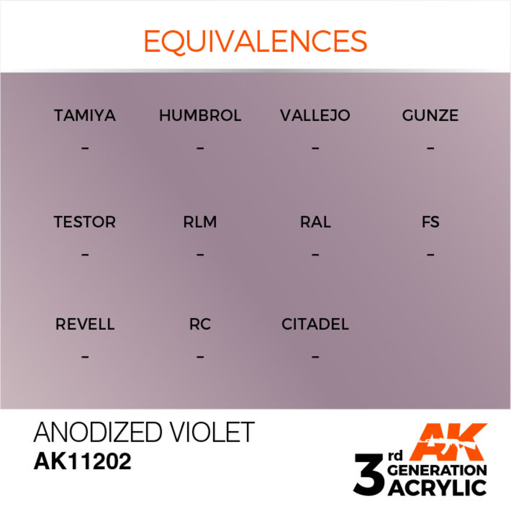 AK Interactive AK11202 3G Acrylic Metallic Anodized Violet 17ml
