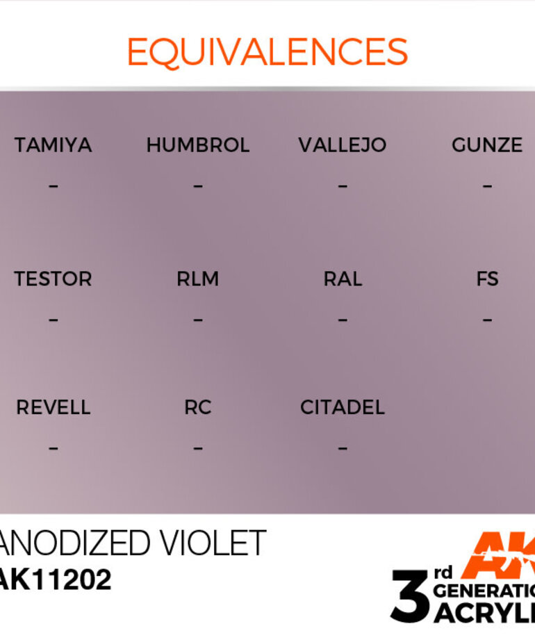 AK Interactive AK11202 3G Acrylic Metallic Anodized Violet 17ml