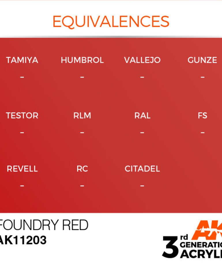 AK Interactive AK11203 3G Acrylic Metallic Foundry Red 17ml