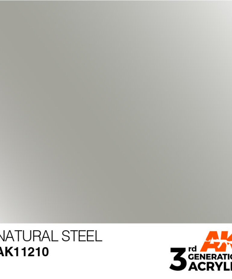 AK Interactive AK11210 3G Acrylic Metallic Natural Steel 17ml