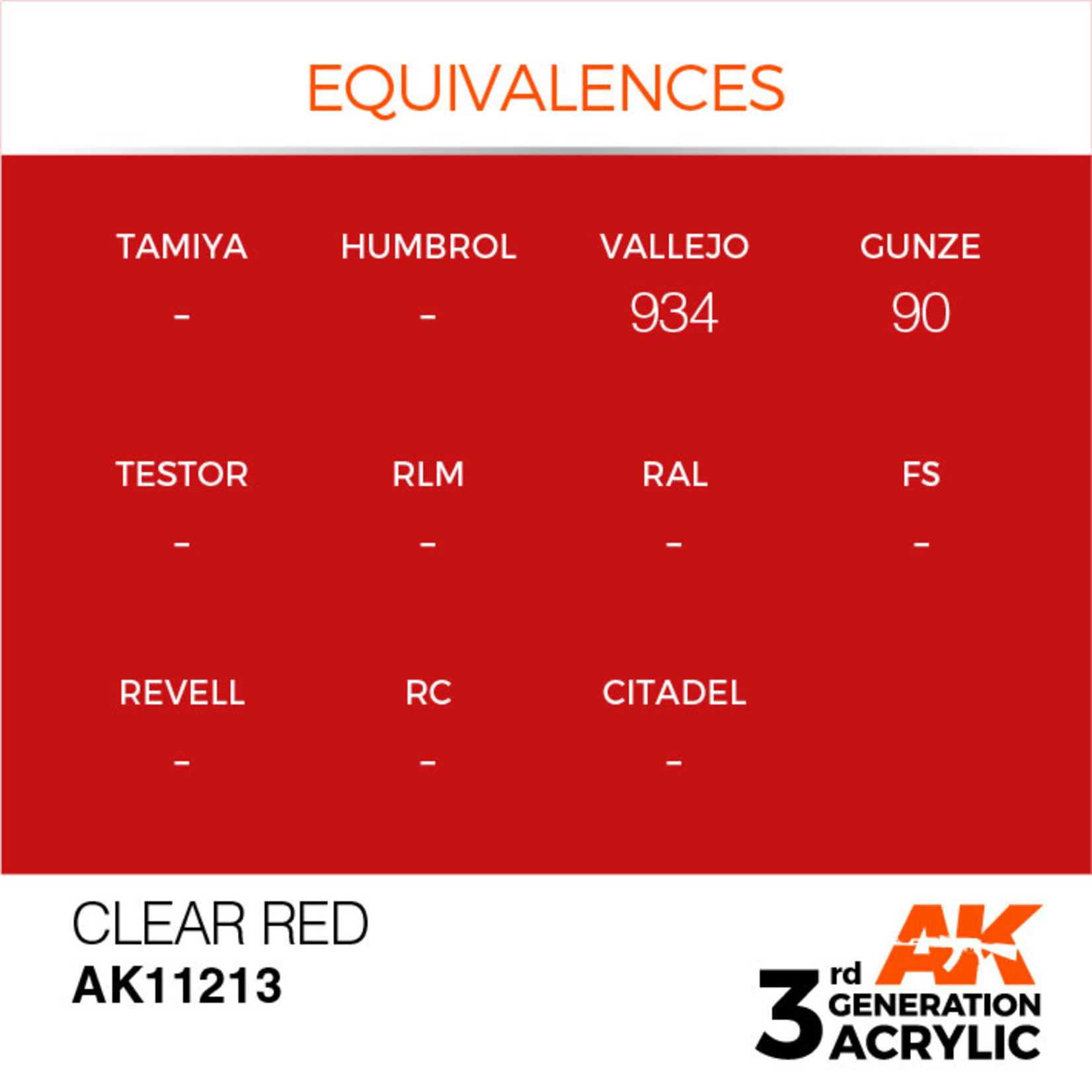AK Interactive AK11213 3G Acrylic Clear Red 17ml