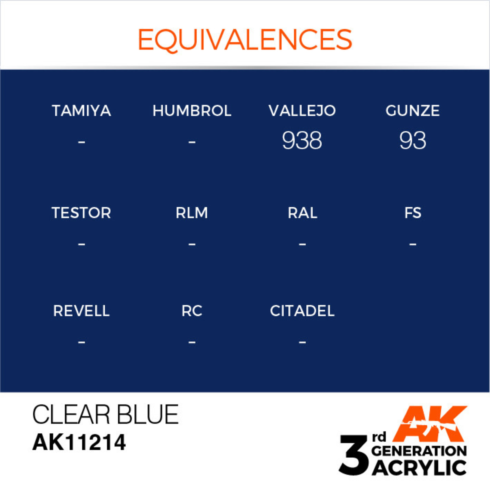 AK Interactive AK11214 3G Acrylic Clear Blue 17ml