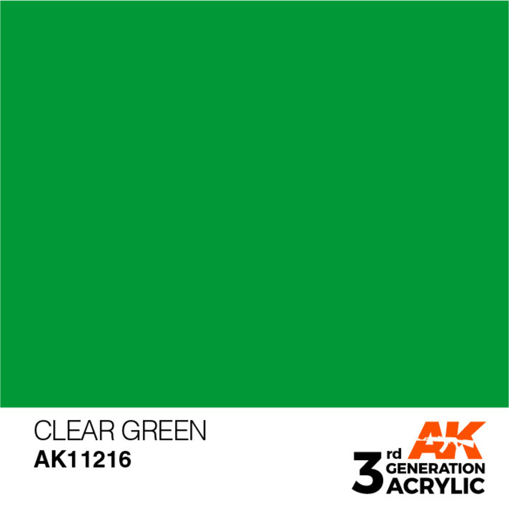 AK Interactive AK11216 3G Acrylic Clear Green 17ml