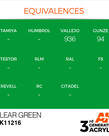 AK Interactive AK11216 3G Acrylic Clear Green 17ml