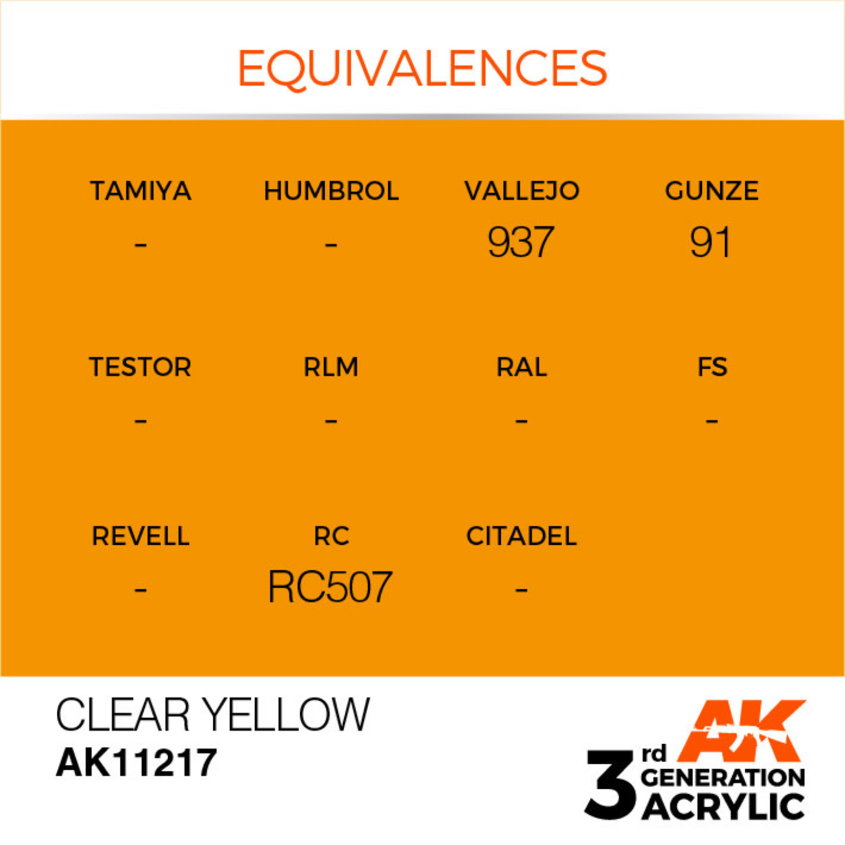 AK Interactive AK11217 3G Acrylic Clear Yellow 17ml
