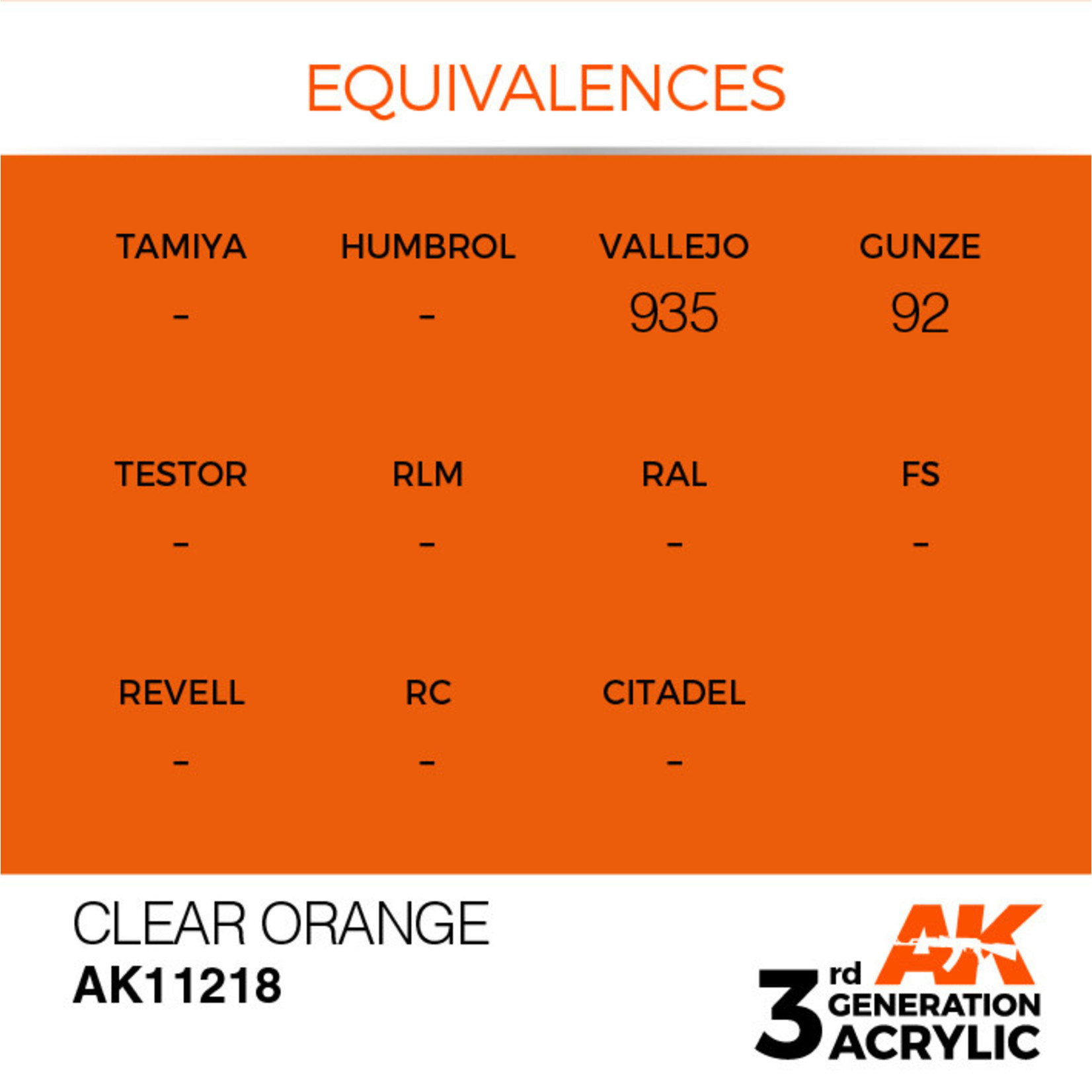 AK Interactive AK11218 3G Acrylic Clear Orange 17ml