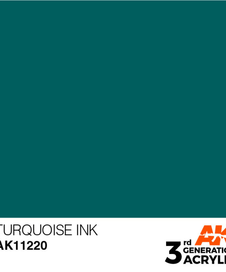 AK Interactive AK11220 3G Acrylic Ink Turquoise 17ml