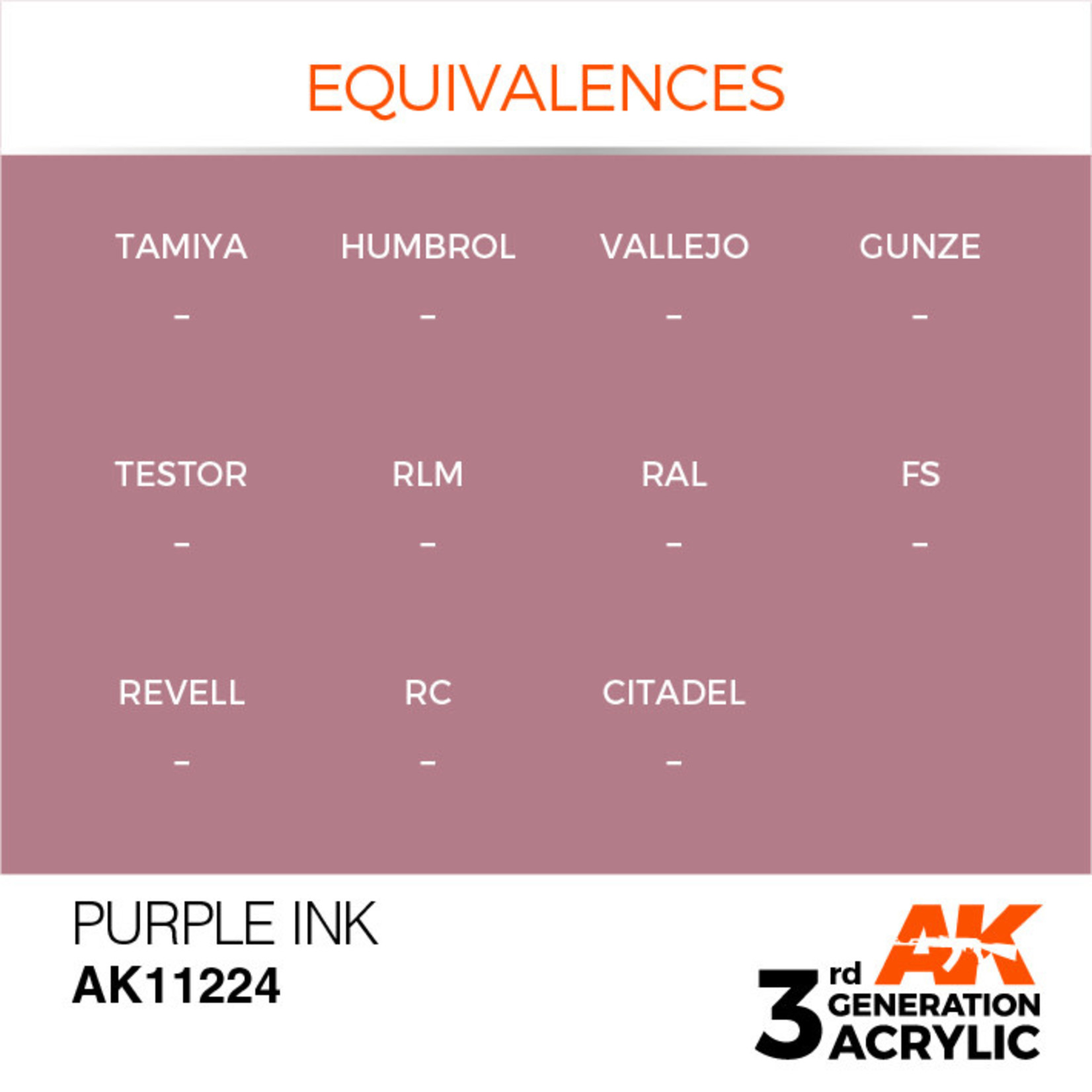 AK Interactive AK11224 3G Acrylic Ink Purple 17ml
