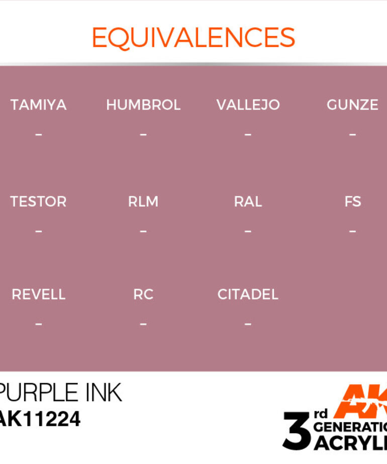 AK Interactive AK11224 3G Acrylic Ink Purple 17ml