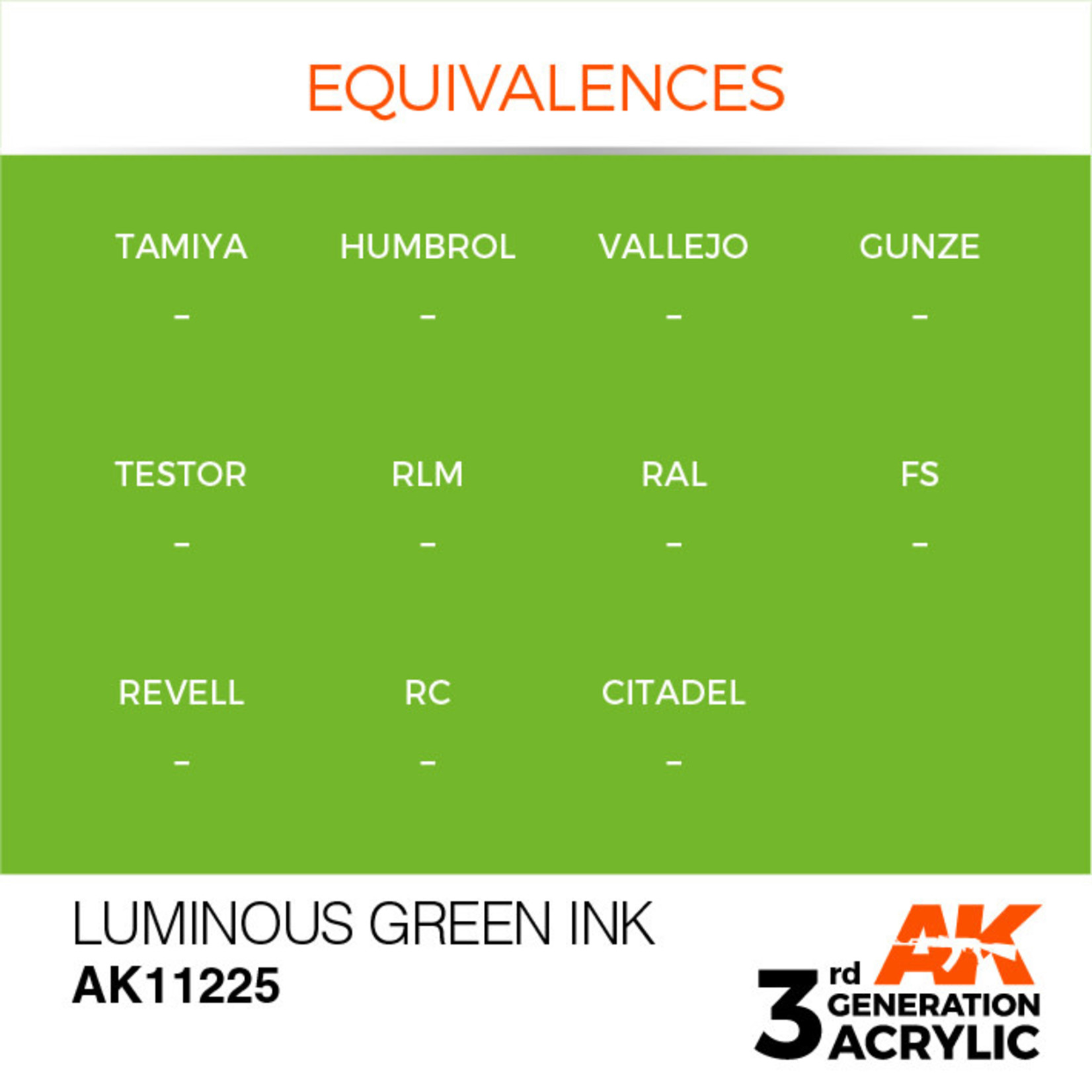 AK Interactive AK11225 3G Acrylic Ink Luminary Green 17ml