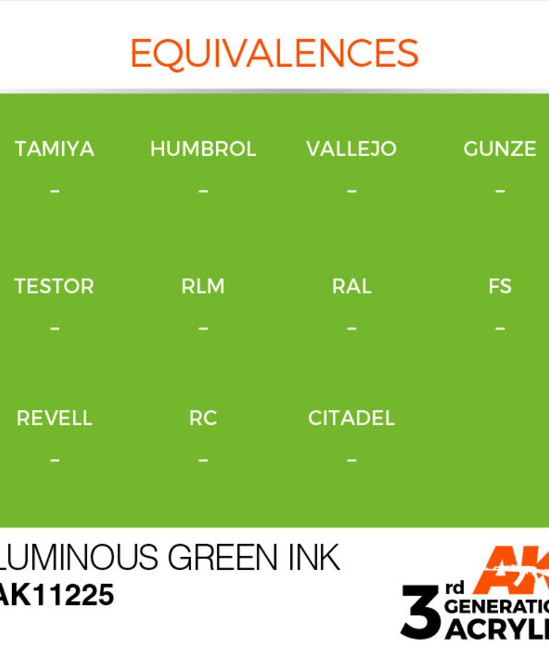 AK Interactive AK11225 3G Acrylic Ink Luminary Green 17ml